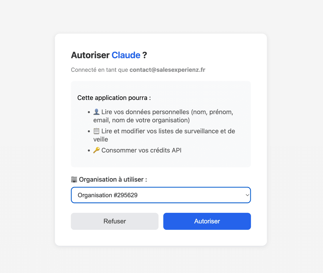Autoriser via OAuth